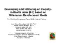 Developing and validating an InequityinHealth index IHI based on Millennium Development Goals