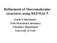 Refinement of Macromolecular structures using REFMAC5