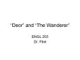 Deor and The Wanderer