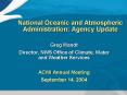 National Oceanic and Atmospheric Administration: Agency Update