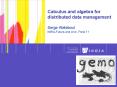 Calculus and algebra for distributed data management Serge Abiteboul INRIAFuturs and Univ. Paris 11