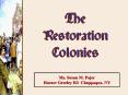 The Restoration Colonies