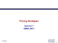 Pricing Strategies