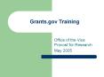 Grants.gov Training