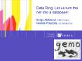 Data Ring: Let us turn the net into a database Serge Abiteboul, INRIAFuturs Neoklis Polyzotis, UC Sa
