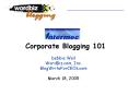 Corporate Blogging 101