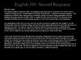English 300: Second Response