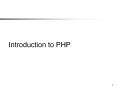 Introduction to PHP