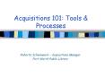 Acquisitions 101: Tools