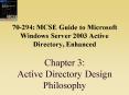 70294: MCSE Guide to Microsoft Windows Server 2003 Active Directory, Enhanced Chapter 3: Active Dire