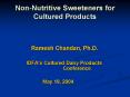 NonNutritive Sweeteners for Cultured Products