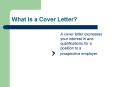 What Is a Cover Letter