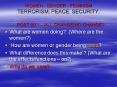 WOMEN GENDER FEMINISM TERRORISM. PEACE. SECURITY.