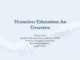 Homeless Education: An Overview
