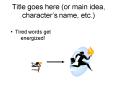 Title goes here or main idea, characters name, etc.