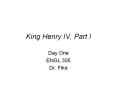 King Henry IV, Part I