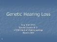 Genetic Hearing Loss