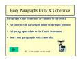 Body Paragraphs Unity