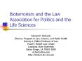 Bioterrorism and the Law Association for Politics and the Life Sciences