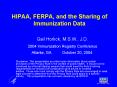 HIPAA, FERPA, and the Sharing of Immunization Data