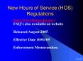 New Hours of Service HOS Regulations