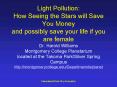 Light Pollution: How Seeing the Stars will Save You Money and possibly save your life if you are fem