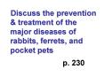 Discuss the prevention