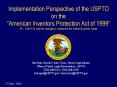 Implementation of the American Inventors Protection Act of 1999