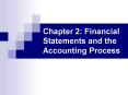 Chapter 2: Financial Statements and the Accounting Process
