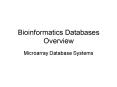 Bioinformatics Databases Overview