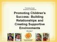 Promoting Social Emotional Competence