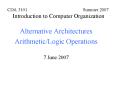 CDA 3101 Summer 2007 Introduction to Computer Organization