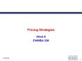 Pricing Strategies