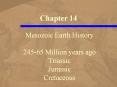 Mesozoic Earth History 24565 Million years ago Triassic Jurassic Cretaceous