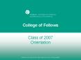 College of Fellows