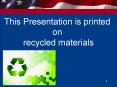 This Presentation is printed