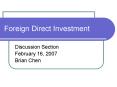 Foreign Direct Investment