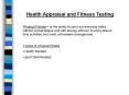 Health Appraisal and Fitness Testing