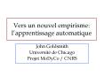 Vers un nouvel empirisme: lapprentissage automatique