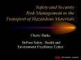 Safety and Security Risk Management in the Transport of Hazardous Materials