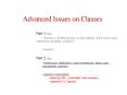 Advanced Issues on Classes
