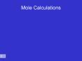 Mole Calculations