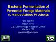Bacterial Fermentation of Perennial Forage Materials to ValueAdded Products