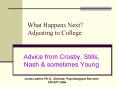 What Happens Next Adjusting to College