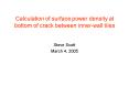 Calculation of surface power density at bottom of crack between innerwall tiles