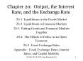 Chapter 20: Output, the Interest Rate, and the Exchange Rate