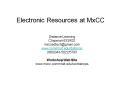 Electronic Resources at MxCC