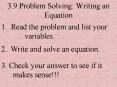 3.9 Problem Solving: Writing an Equation