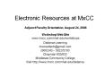 Electronic Resources at MxCC