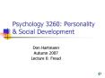 Psychology 3260: Personality